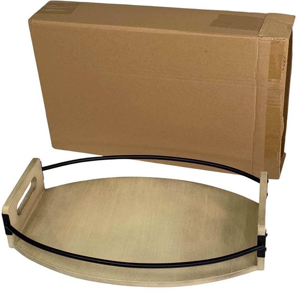 Decocrated Wood Tray Winter 2021 Driftwood Black Metal Oval Decorative Serving